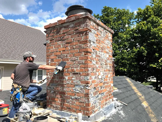 Completed chimney rebuild by Solon Chimney Sweep in Solon, OH