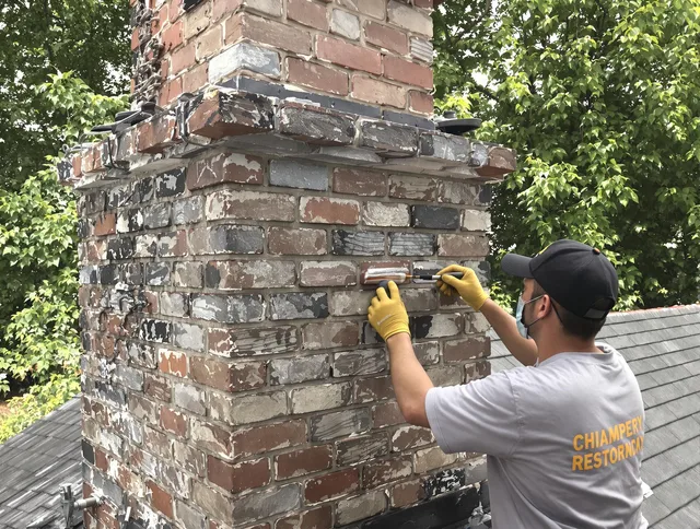 In-progress chimney restoration by Solon Chimney Sweep in Solon, OH