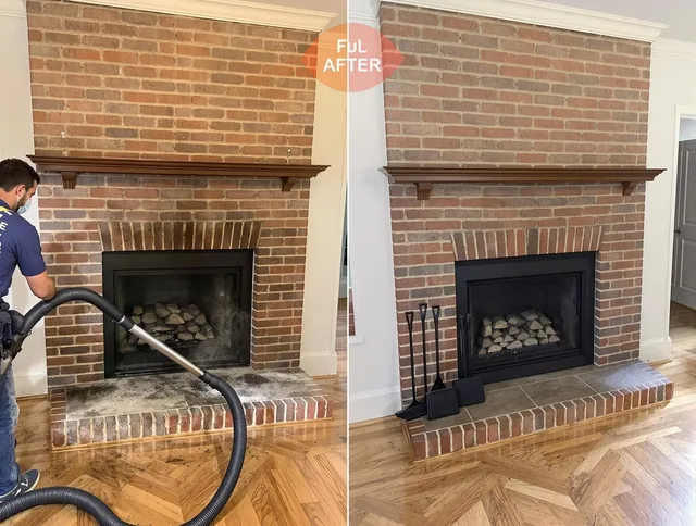 Solon Chimney Sweep carefully sanitizing a fireplace in Solon, OH