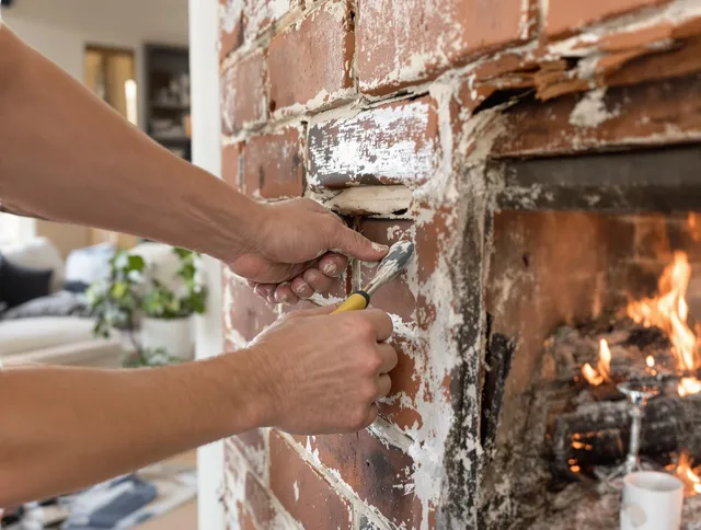 Routine fireplace repair by Solon Chimney Sweep in Solon, OH