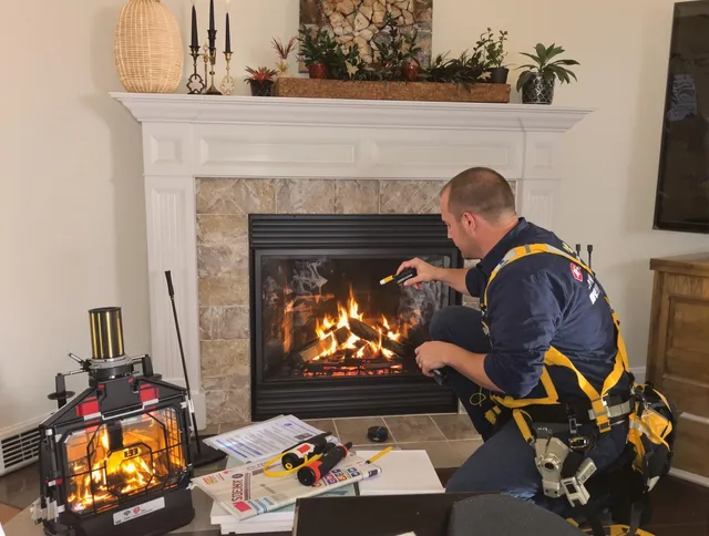 Safety-focused fireplace inspection by Solon Chimney Sweep in Solon, OH